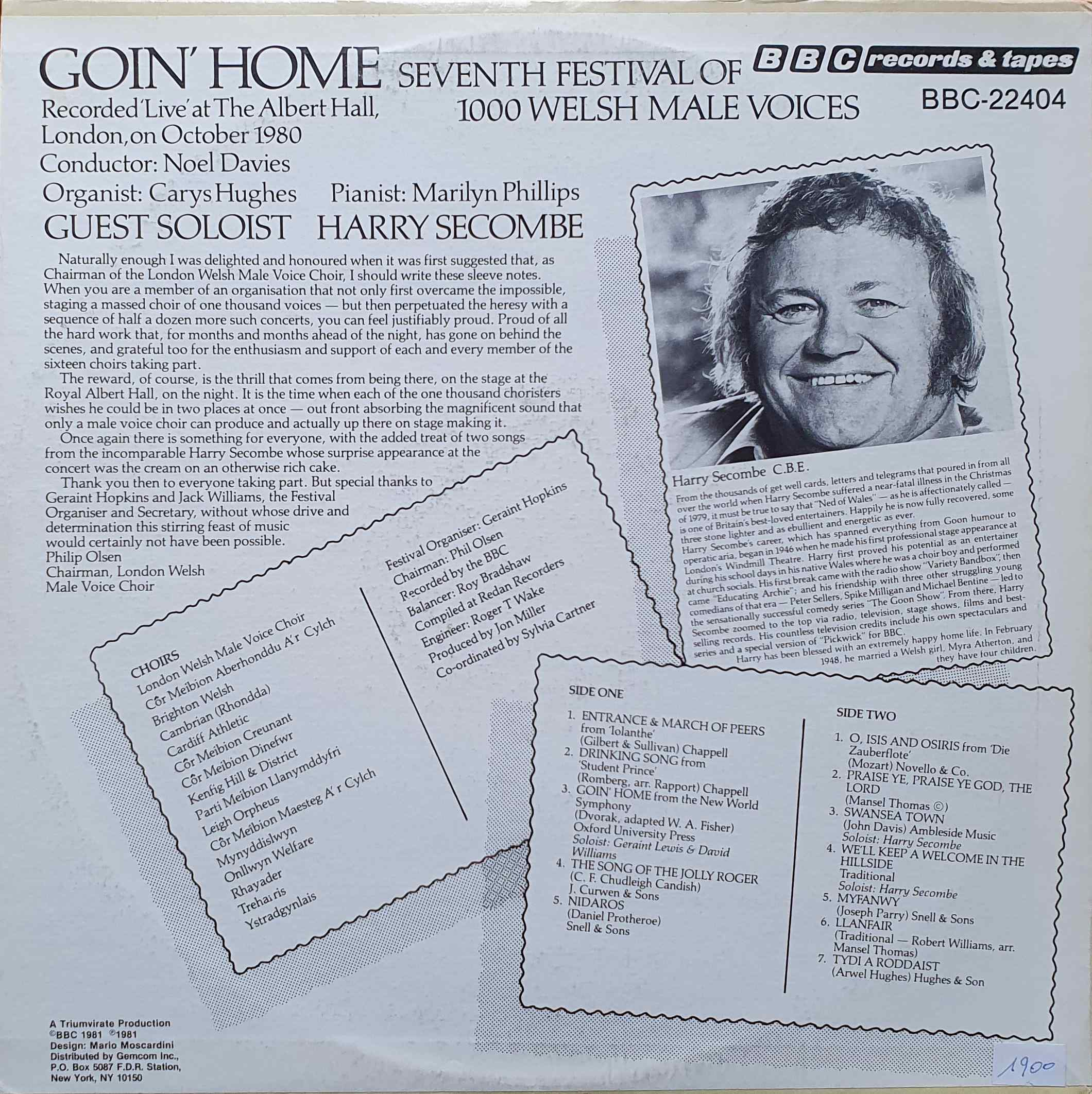 Picture of BBC - 22404 Goin' home - 1000 Welsh male voices by artist Various from the BBC records and Tapes library